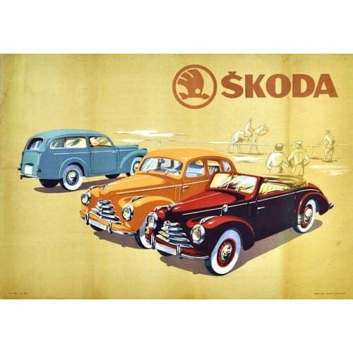 Vintage Skoda Motor Car Advertisement Poster A3/A4 Print - 