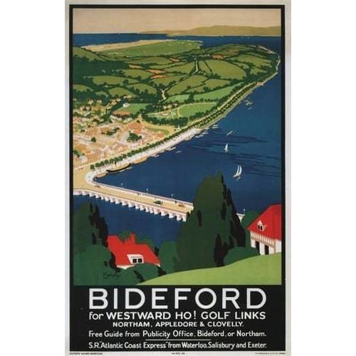 Vintage Southern Rail Bideford Devon Railway Poster A3/A2/A1
