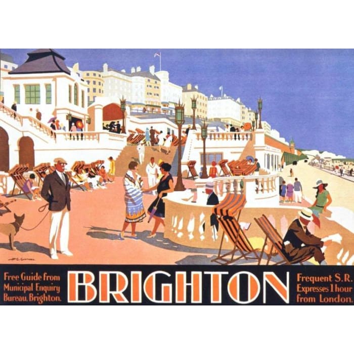 Vintage Southern Railways Brighton Railway Poster 