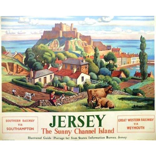 Vintage Southern Railways Jersey Railway Poster A3/A4 Print 