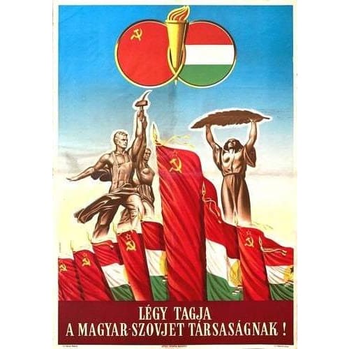 Vintage Soviet Union Hungary Political Alliance Poster A3/A4