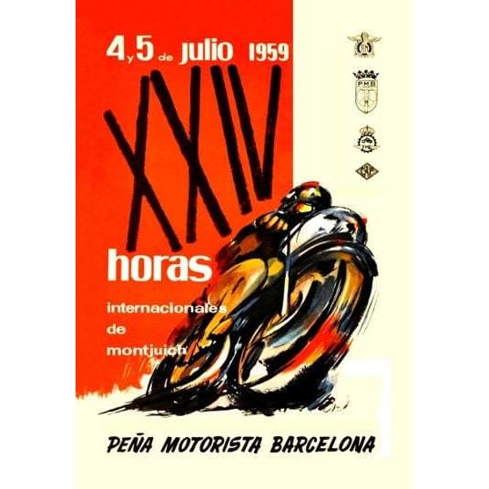 Vintage Spanish 24 Hour Motorbike Racing In Barcelona 1959 
