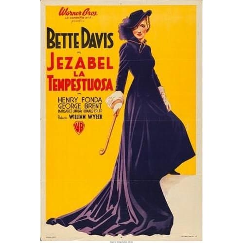 Vintage Spanish Bette Davis Jezabel Movie Poster A3 Print - 