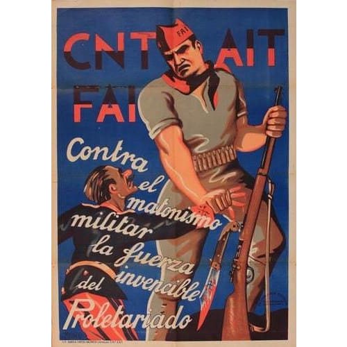 Vintage Spanish Civil War Propaganda Poster A3 Print - A3 - 