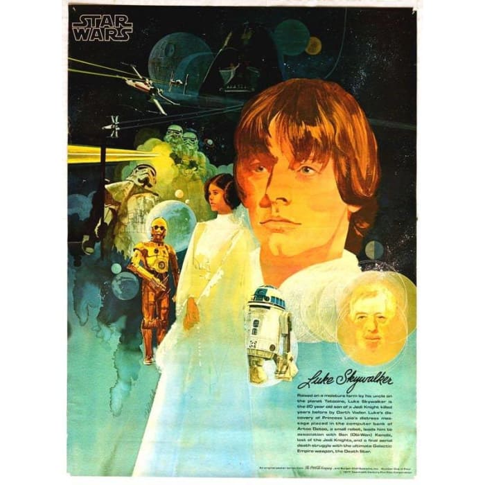 Vintage Star Wars Luke Skywalker Movie Poster Print A3/A4 - 