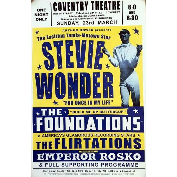 Vintage Stevie Wonder Concert Concert Poster Print A3/A4 - 