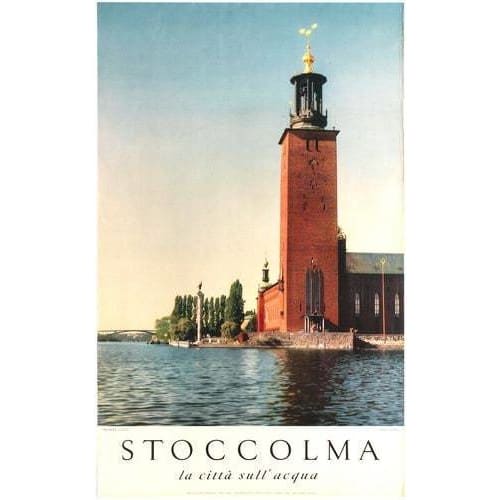 Vintage Stockholm Sweden Tourism Poster A4/A3 Print - 