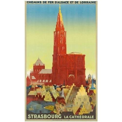 Vintage Strasbourg French Tourism Poster A3 Print - A3 - 