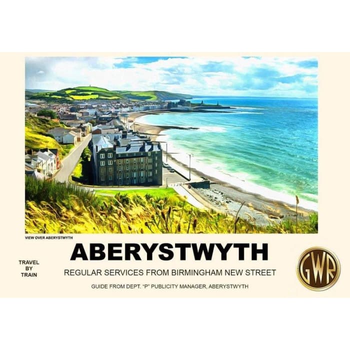 Vintage Style Railway Poster Aberystwyth Wales A4/A3/A2 