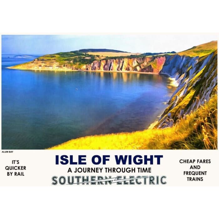 Vintage Style Railway Poster Alum Bay Isle of Wight A4/A3/A2