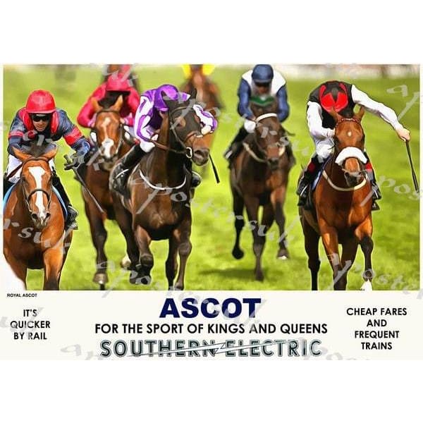 Vintage Style Railway Poster Ascot Horse Racing A3/A2 Print – Vintage ...