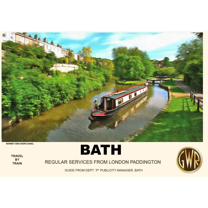 Vintage Style Railway Poster Bath Somerset A3/A2 Print - 