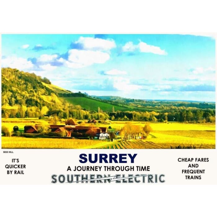 Vintage Style Railway Poster Box Hill Surrey A4/A3/A2 Print 