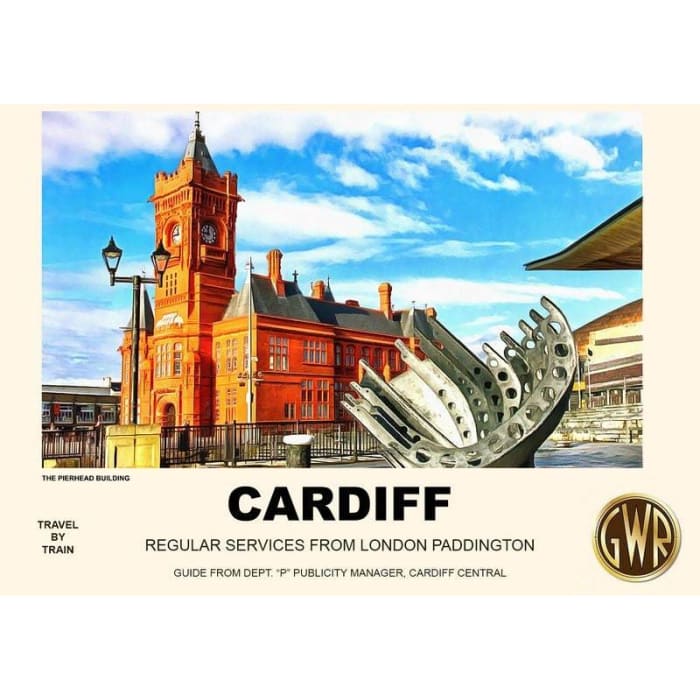 Vintage Style Railway Poster Cardiff South Wales A4/A3/A2 