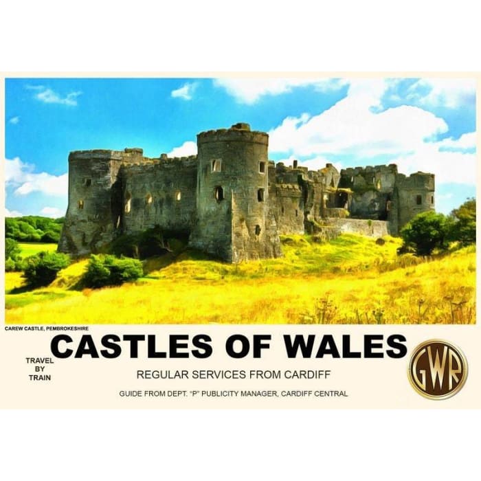 Vintage Style Railway Poster Carew Castle Wales A4/A3/A2 