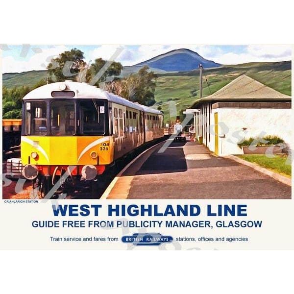 Vintage Style Railway Poster Crianlarich West Highland Line 