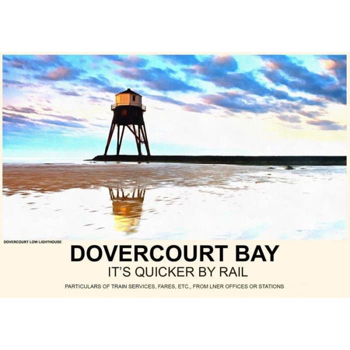 Vintage Style Railway Poster Dovercourt Bay A4/A3/A2 Print -