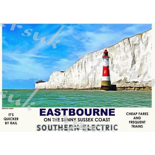 Vintage Style Railway Poster Eastbourne Beachy Head A3/A2 