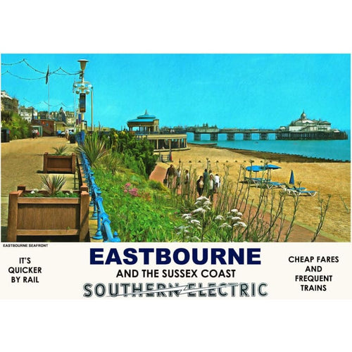 Vintage Style Railway Poster Eastbourne Seafront A3/A2 Print