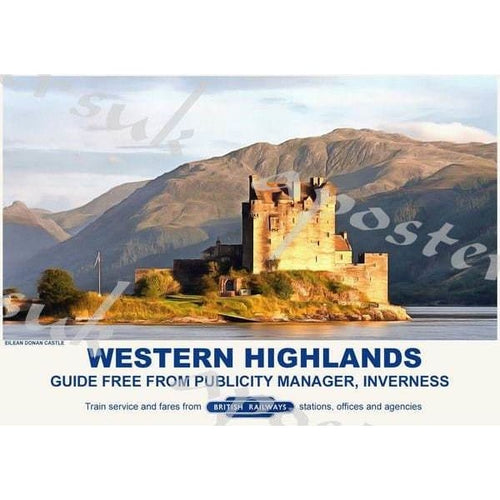Vintage Style Railway Poster Eilean Donan Castle A3/A2 Print