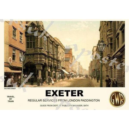 Vintage Style Railway Poster Exeter A3/A2 Print - Posters 