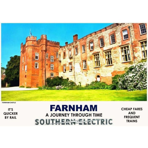 Vintage Style Railway Poster Farnham Surrey A4/A3/A2 Print -