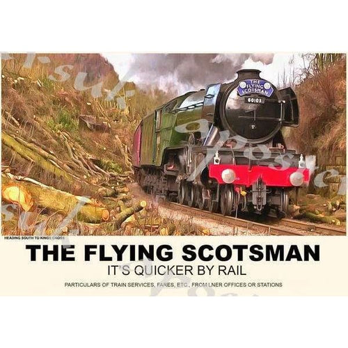 Vintage Style Railway Poster Flying Scotsman A3/A2 Print - 