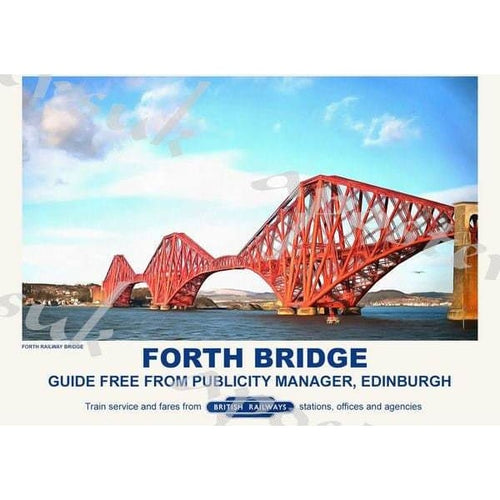 Vintage Style Railway Poster Forth Railway Bridge A3/A2 
