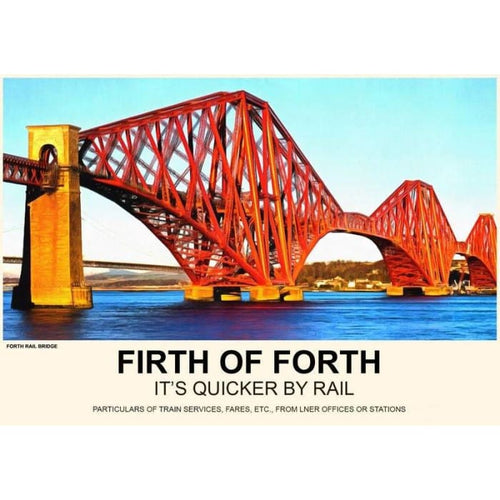 Vintage Style Railway Poster Forth Rail Bridge A4/A3/A2 