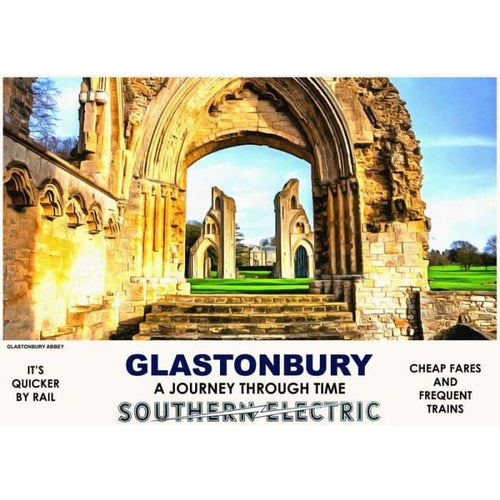 Vintage Style Railway Poster Glastonbury Abbey A4/A3/A2 