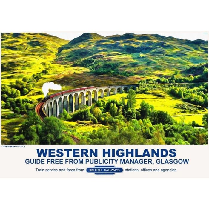 Vintage Style Railway Poster Glenfinnan Viaduct Scotland 
