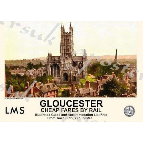 Vintage Style Railway Poster Gloucester A3/A2 Print - 