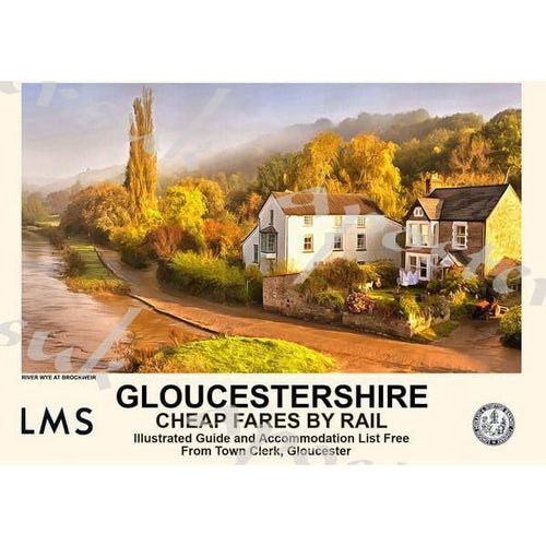 Vintage Style Railway Poster Gloucestershire River Wye A3/A2