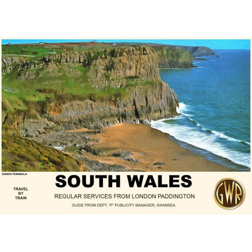 Vintage Style Railway Poster Gower Peninsula South Wales 