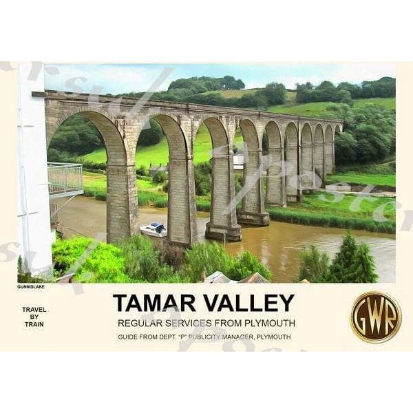 Vintage Style Railway Poster Gunnislake Tamar Valley Devon 
