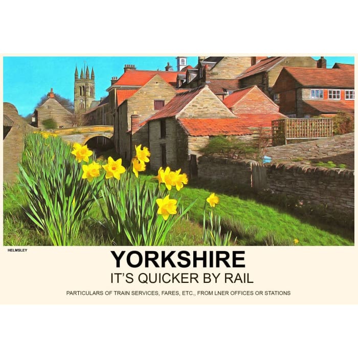 Vintage Style Railway Poster Helmsley Yorkshire A3/A2 Print 