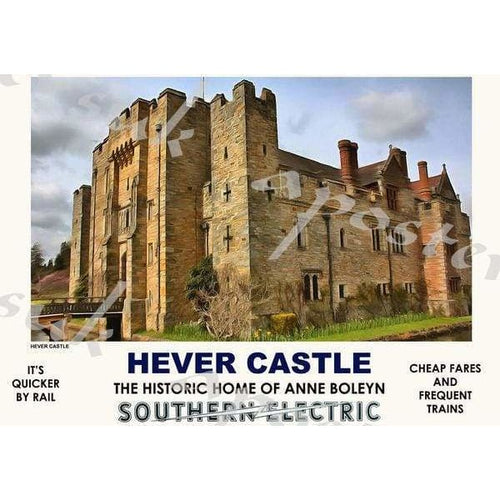 Vintage Style Railway Poster Hever Castle Kent A3/A2 Print -