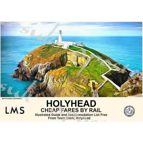Vintage Style Railway Poster Holyhead North Wales A3/A2 