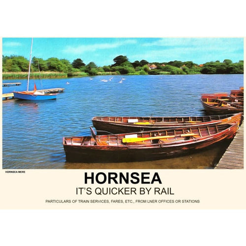 Vintage Style Railway Poster Hornsea Mere Yorkshire A3/A2 