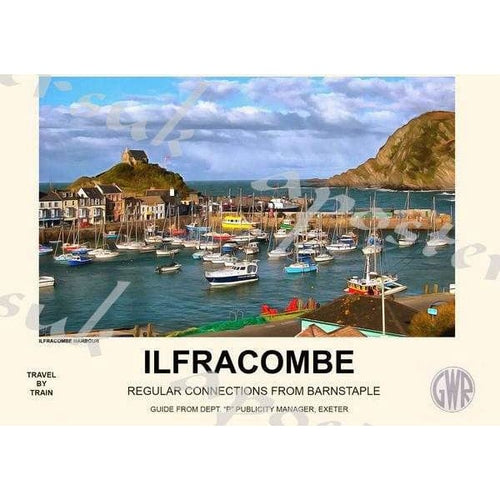 Vintage Style Railway Poster Ilfracombe A3/A2 Print - 