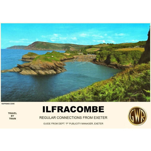Vintage Style Railway Poster Ilfracombe Devon A3/A2 Print - 