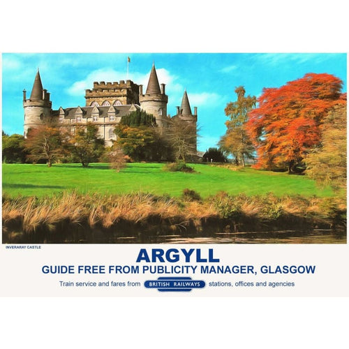 Vintage Style Railway Poster Inveraray Castle Argyll A3/A2 