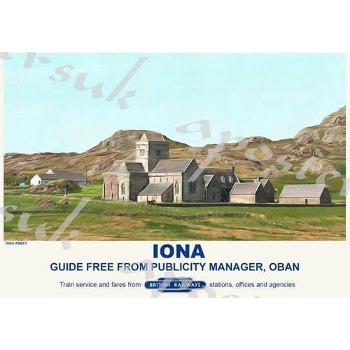 Vintage Style Railway Poster Iona A3/A2 Print - Posters 