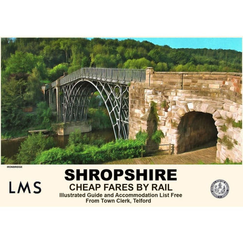 Vintage Style Railway Poster Ironbridge Shropshire A3/A2 