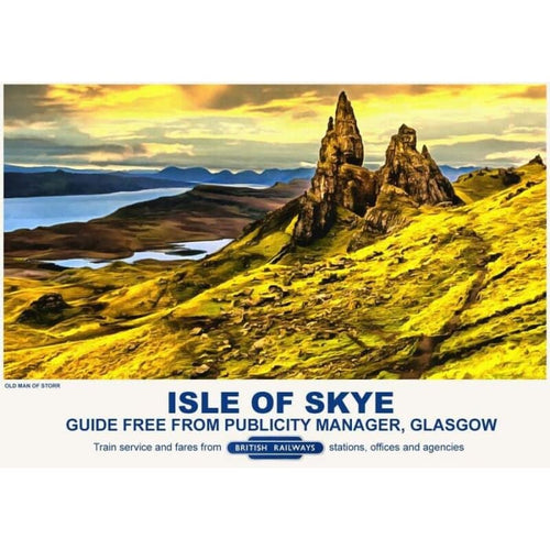Vintage Style Railway Poster Isle of Skye Old Man of Storr 