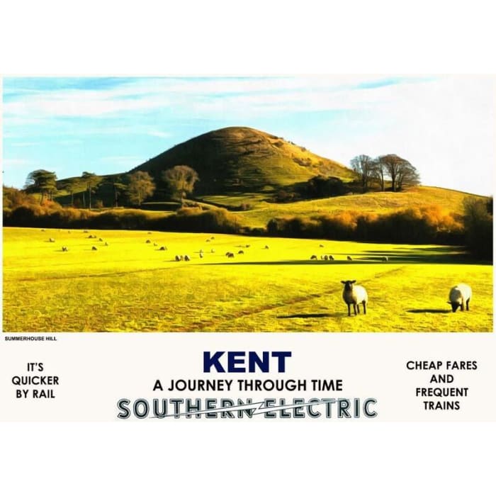 Vintage Style Railway Poster Kent Summerhouse Hill A4/A3/A2 