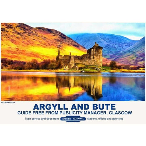 Vintage Style Railway Poster Kilchurn Castle Argyll Scotland