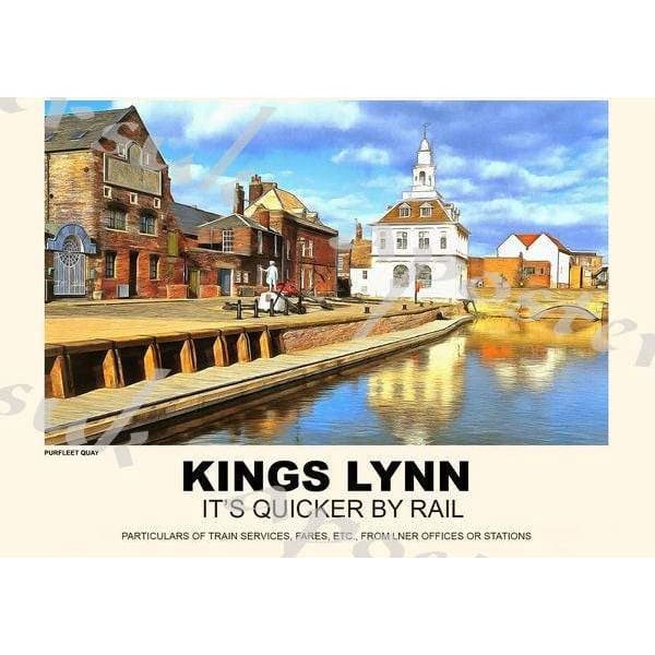Vintage Style Railway Poster Kings Lynn A3/A2 Print - 