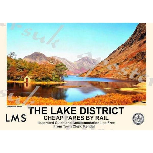 Vintage Style Railway Poster Lake District Ennerdale Water 