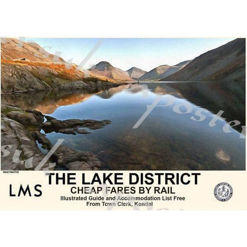 Vintage Style Railway Poster Lake District Wastwater A3/A2 